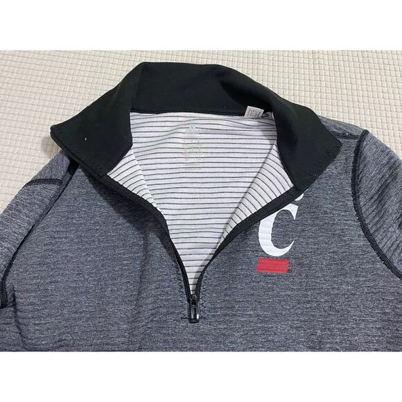 Adidas University of Cincinnati Quarter-Zip Pullover Gray/Black Logo Size Small - Picture 5 of 9